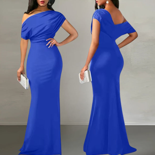 Sleeveless Off Shoulder Bodycon Maxi Formal Dress