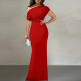 Sleeveless Off Shoulder Bodycon Maxi Formal Dress