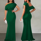 Sleeveless Off Shoulder Bodycon Maxi Formal Dress