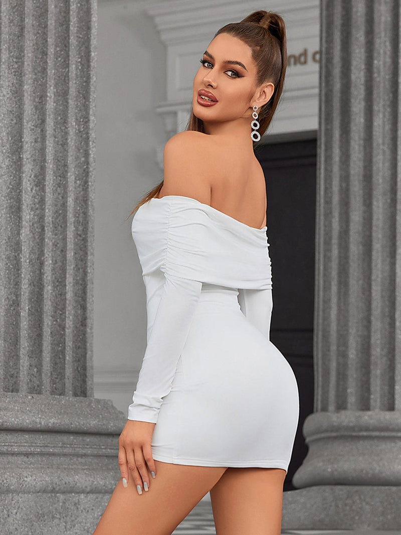 Off Shoulder Crisscross Front Tube Dress