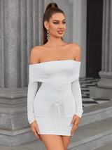 Off Shoulder Crisscross Front Tube Dress