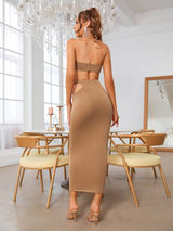 Sleeveless Cut Out Long Bodycon Dress